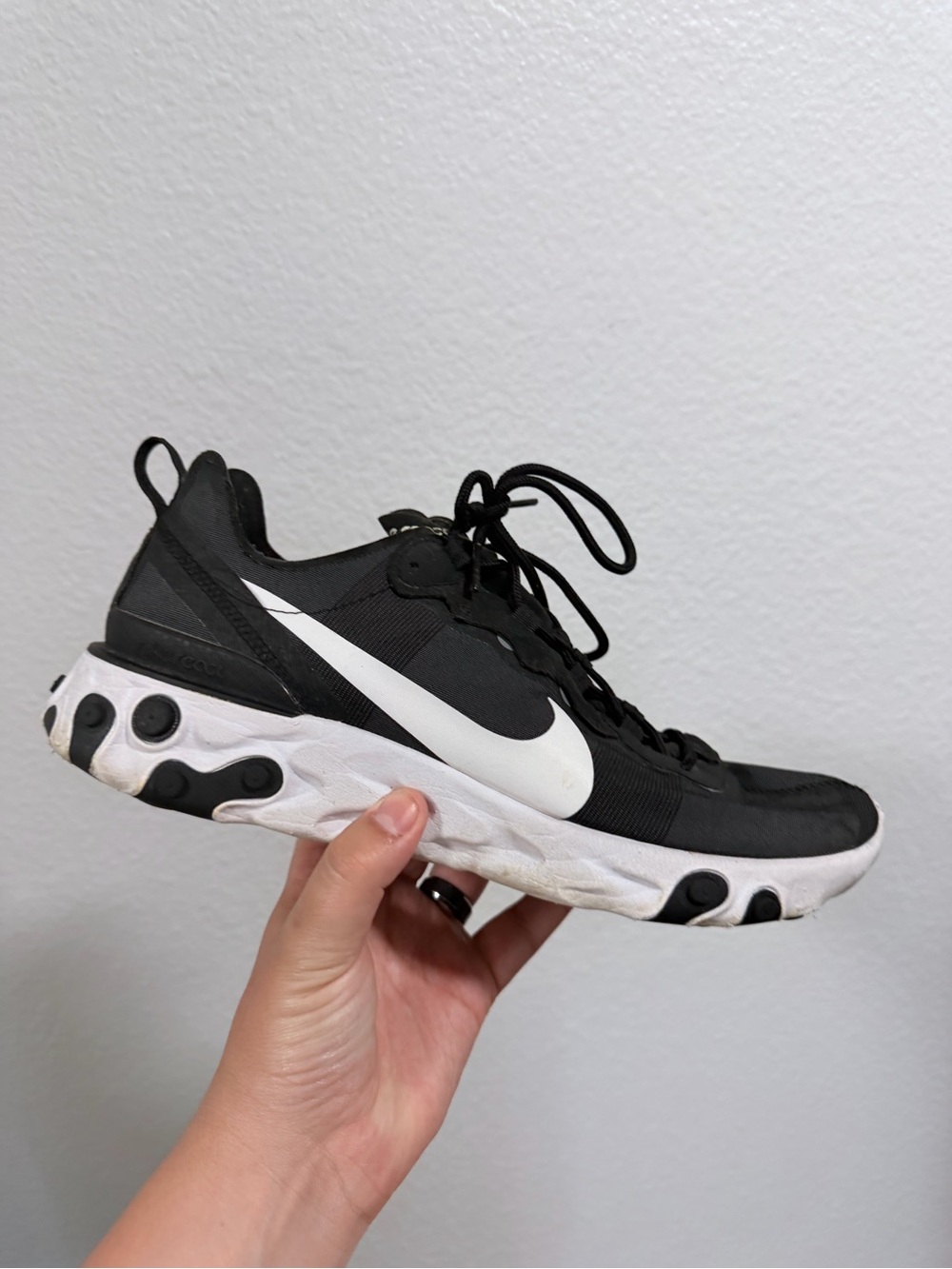 Nike Black and White element react 87